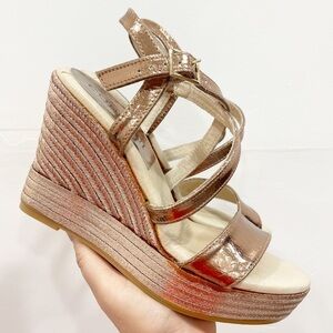 Cordani Harlow Rosegold Espadrille Wedge Sandal 36